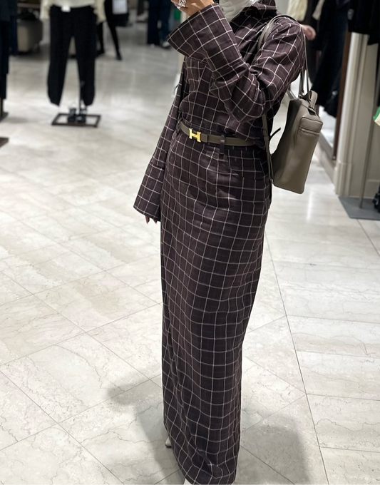 Plaid set ( Black only )
