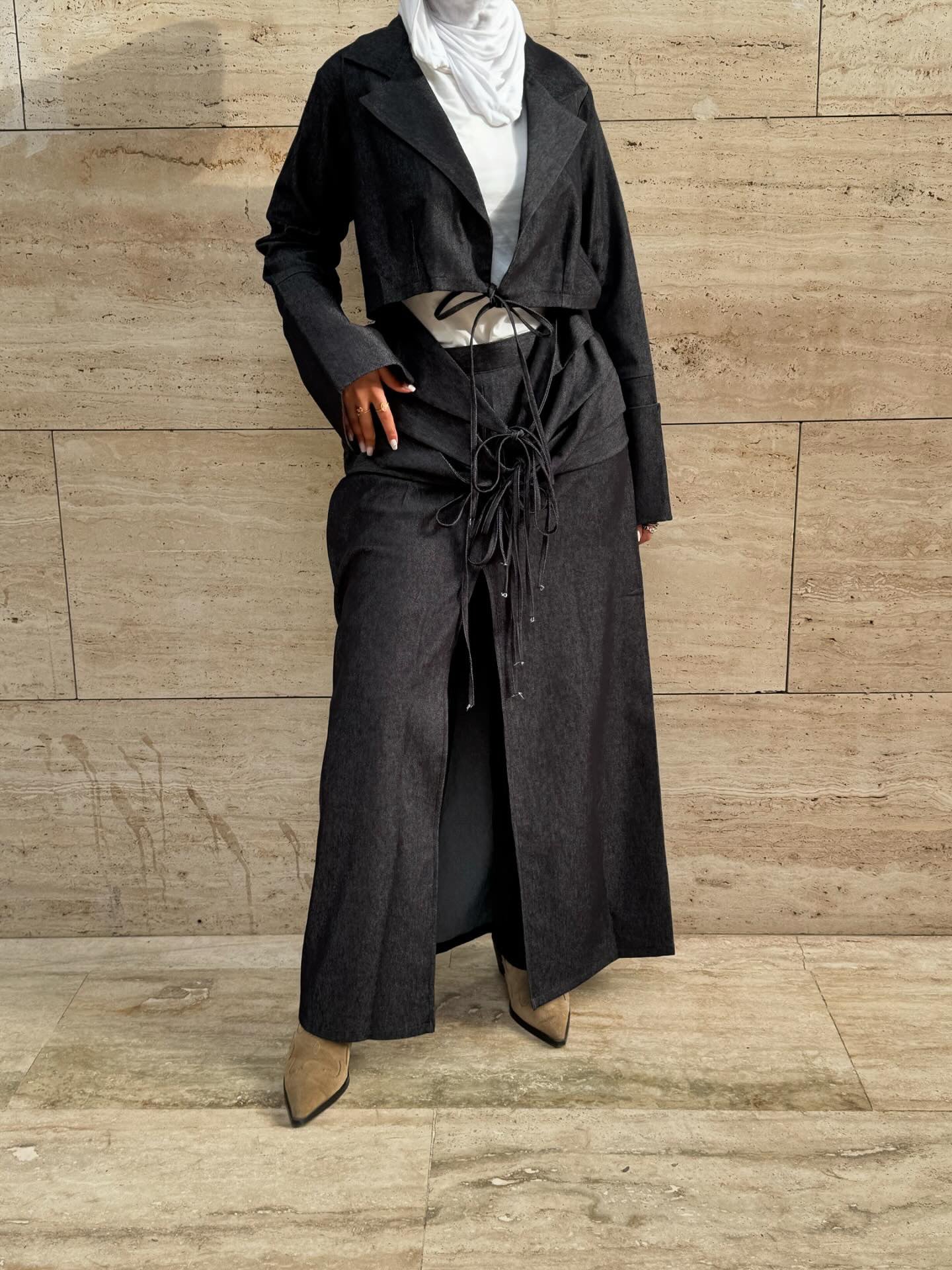 Laced up set ( Dark Denim )