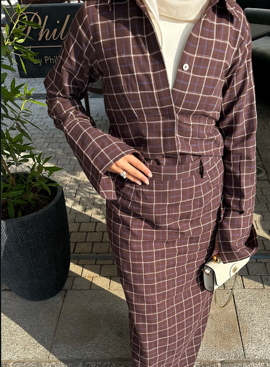 Plaid set ( Black only )