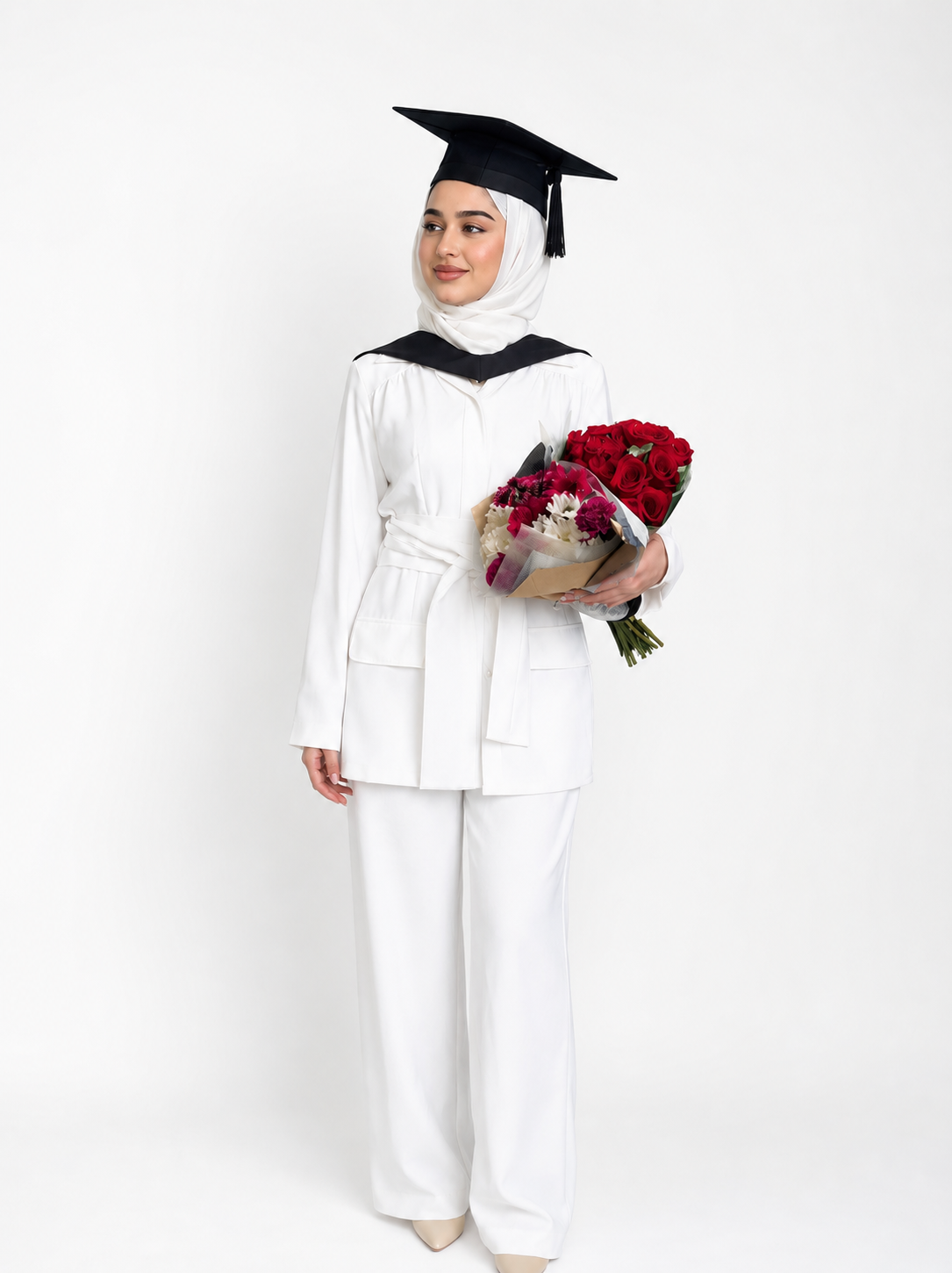 Talia set off white